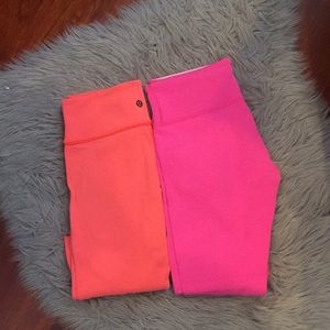 Lululemon Orange and Pink athletic  Yoga Pants